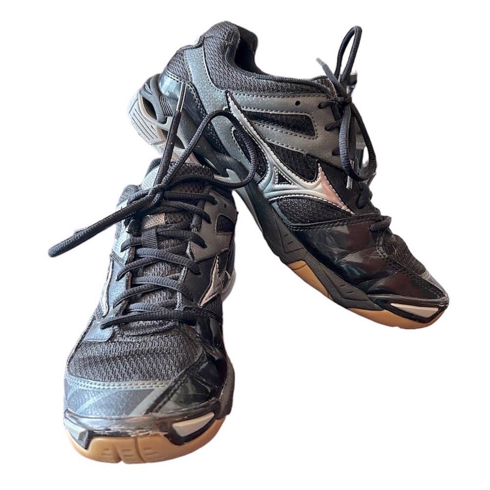 Mizuno Wave Bolt 3 Women's Black/Silver Athletic/Volleyball Sneakers - Sz 8.5